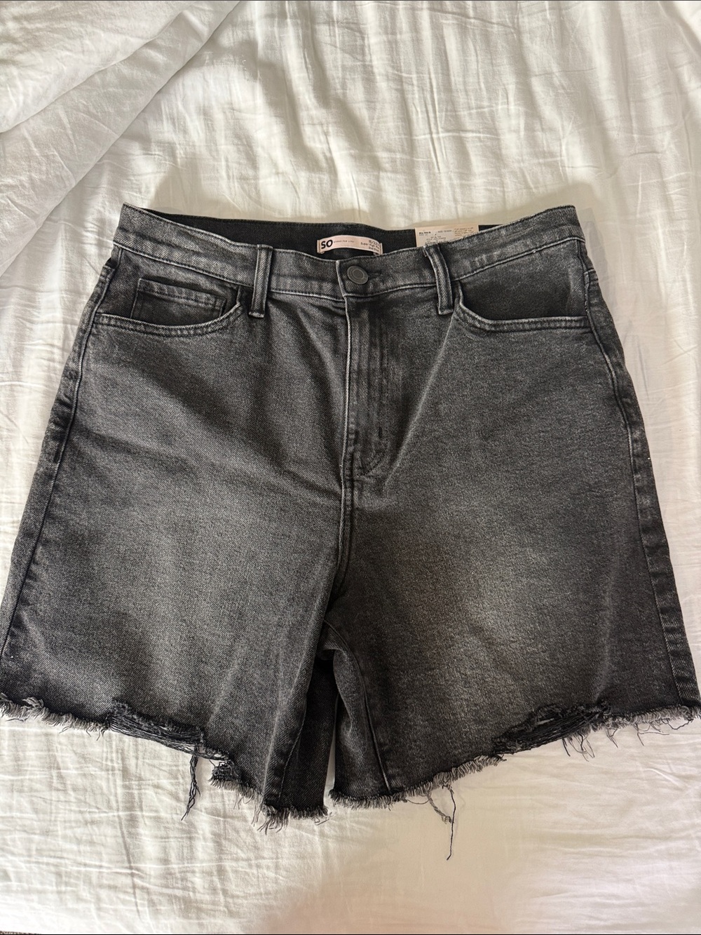 Kohls SO Dad Shorts women’s new size 15/32W super high rise black denim jean